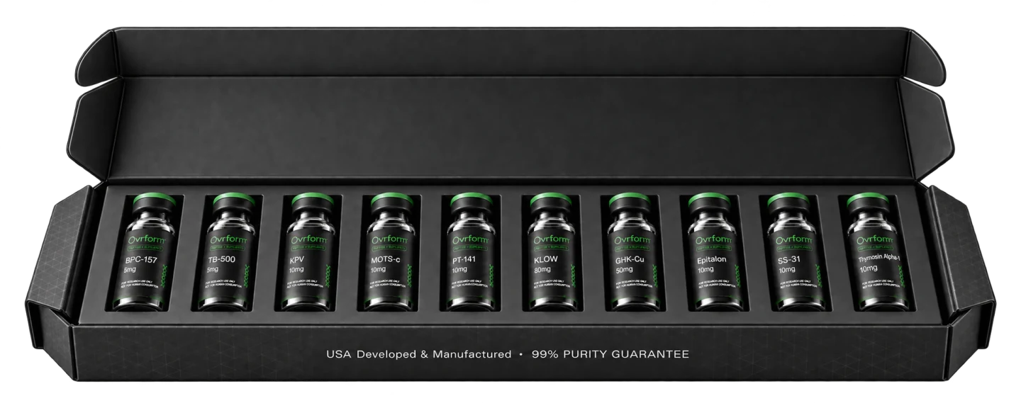 Open Ovrform premium 10-Pack box with 10 vials in one row